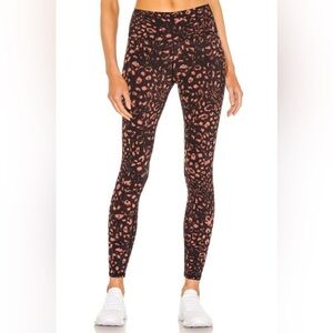 Varley Let's Move High Rise Legging 25 Bronze Cheetah Luna Animal Print Size S